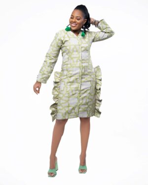 Lime Green & Grey "Shades of Wealth" Dress